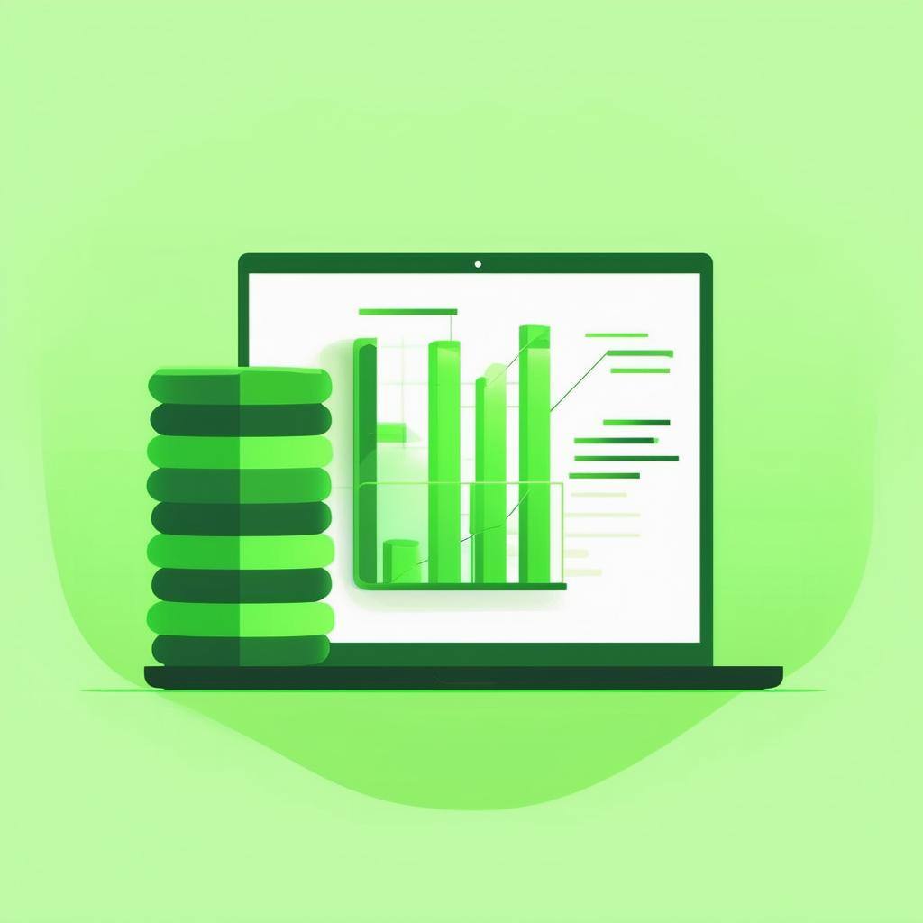 Minimalist, flat design, Database access software, light green c7ecd3 background, life cycle assessment